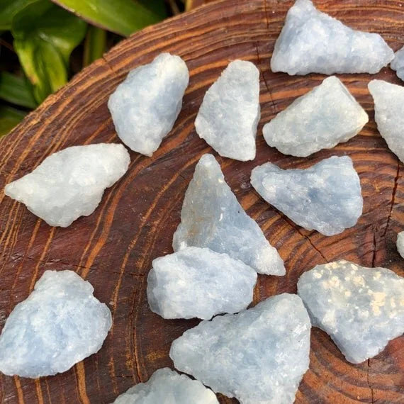 Full profile of Grade A Blue Calcite raw ready to ship from Beyond Bohemian