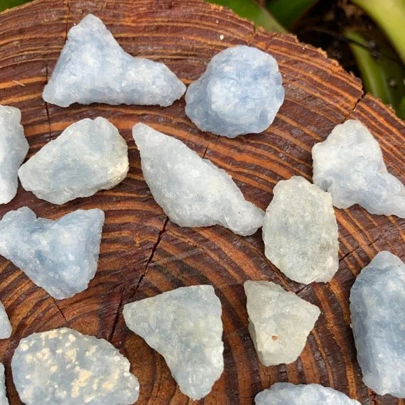 Full profile of Grade A Blue Calcite raw ready to ship from Beyond Bohemian