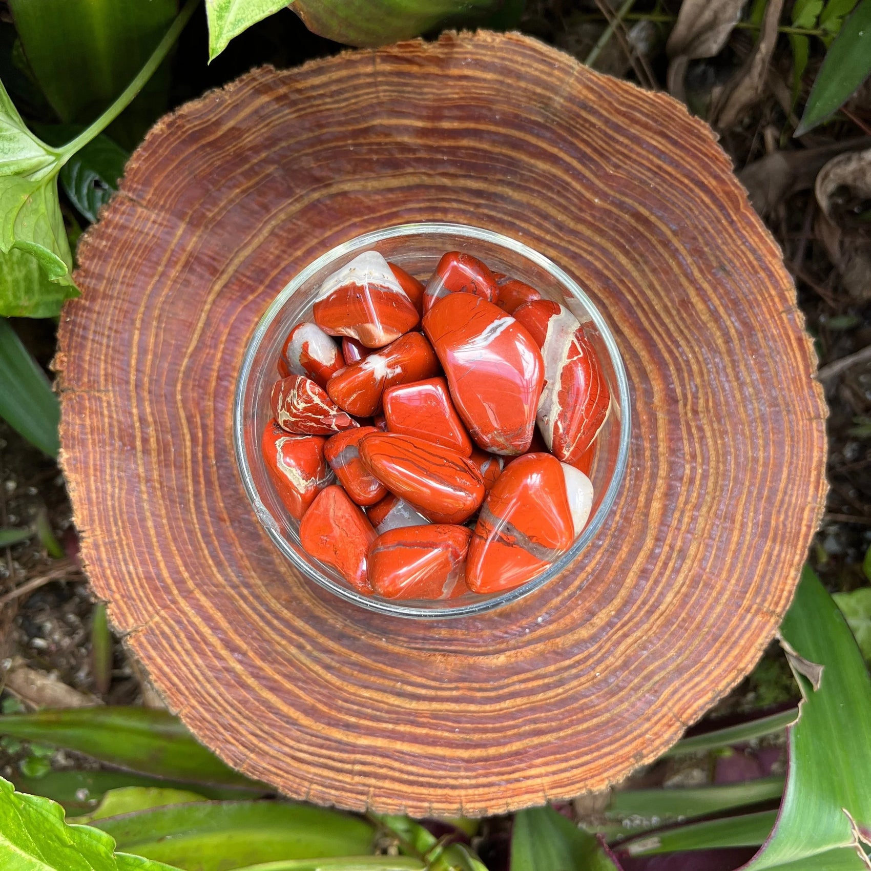 Natural surface of Red Jasper tumbled stone, kept close for Grounding.