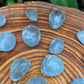 Full profile of Grade AA Celestite tumbled stone ready to ship from Beyond Bohemian