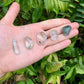 Natural Lodolite tumbled quartz, 0.75 to 1.25 inch, inclusions in green and rust tones, Brazil