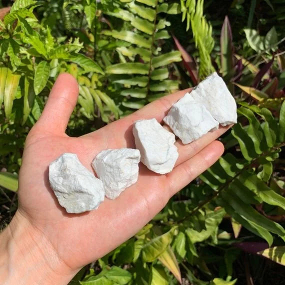Detail shot of Grade A Howlite raw under natural light