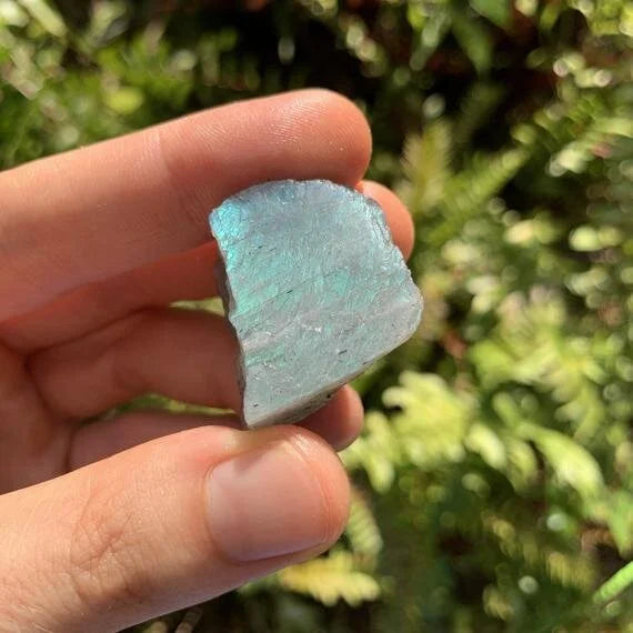 Full profile of Grade AAA Labradorite raw ready to ship from Beyond Bohemian
