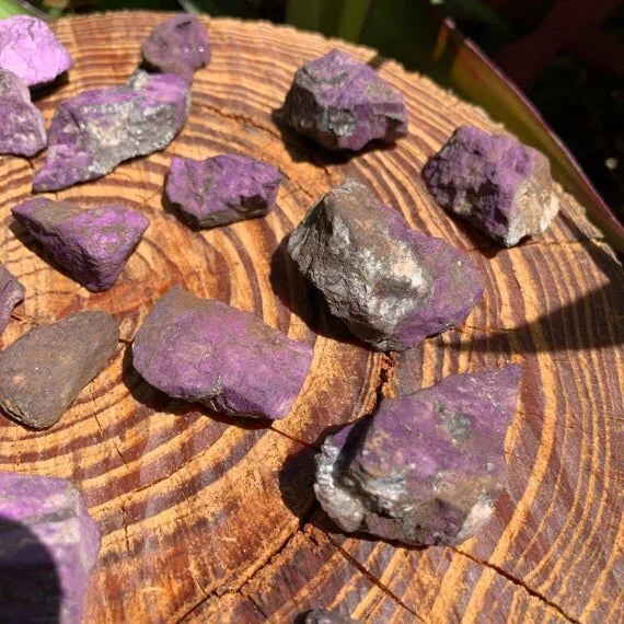 Full profile of Grade A Purpurite raw ready to ship from Beyond Bohemian