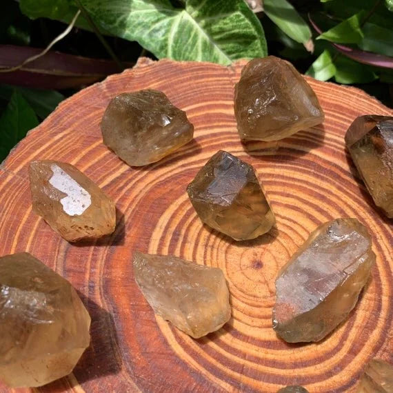 Unheated natural Citrine raw points showing soft yellow tone, Brazilian origin, 1 to 2 inch
