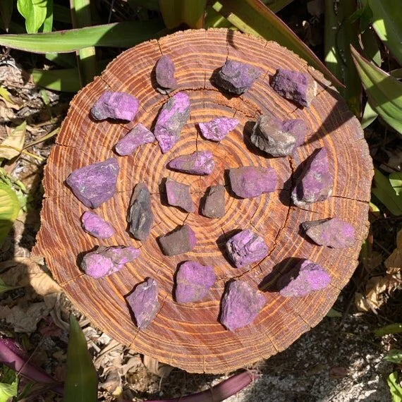 Full profile of Grade A Purpurite raw ready to ship from Beyond Bohemian
