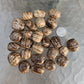 Composed shot of Brown Aragonite tumbled stone, from Junín, Peru, showing the wear and finish.