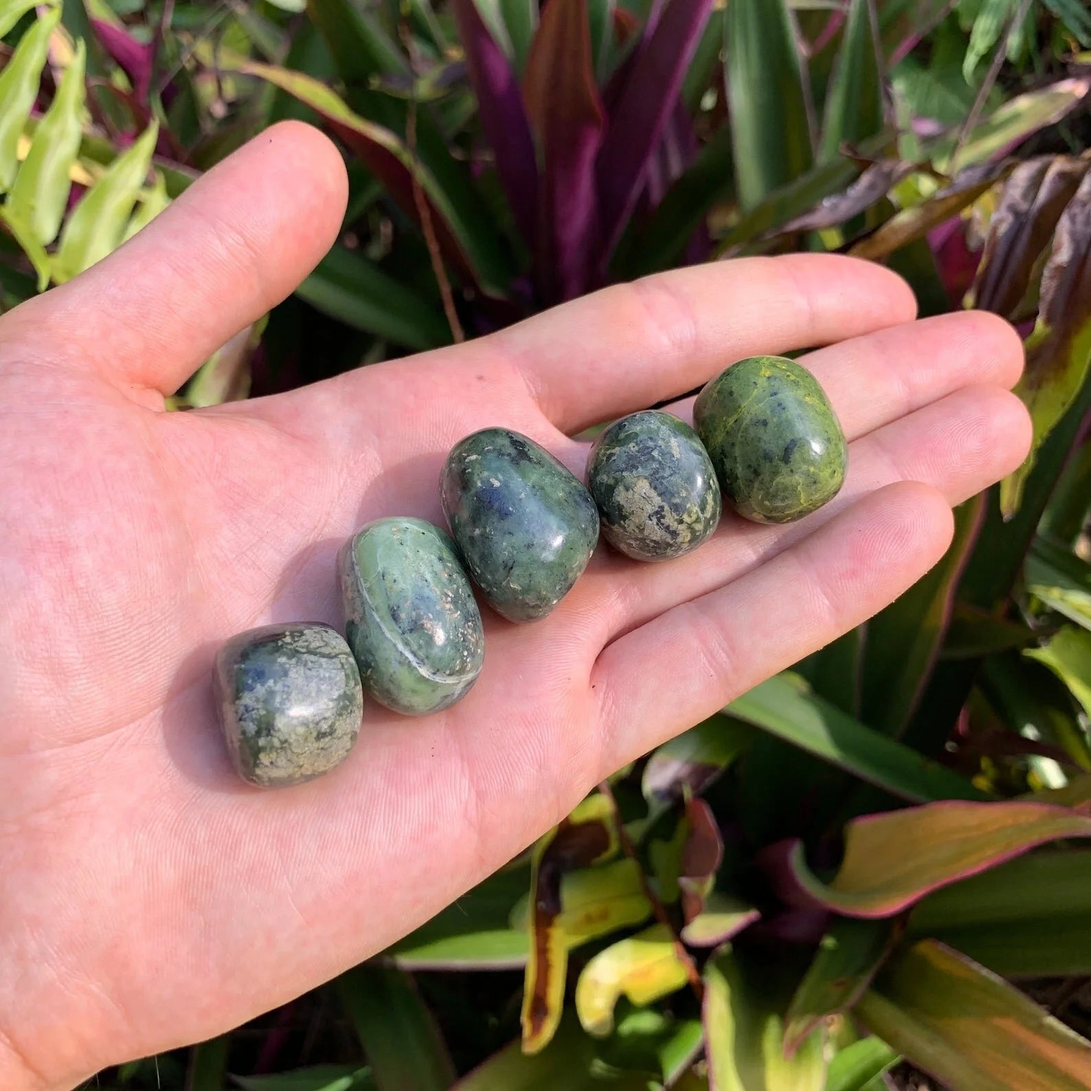 Jade crystal from Peru with Green color, polished finish for mindful calm