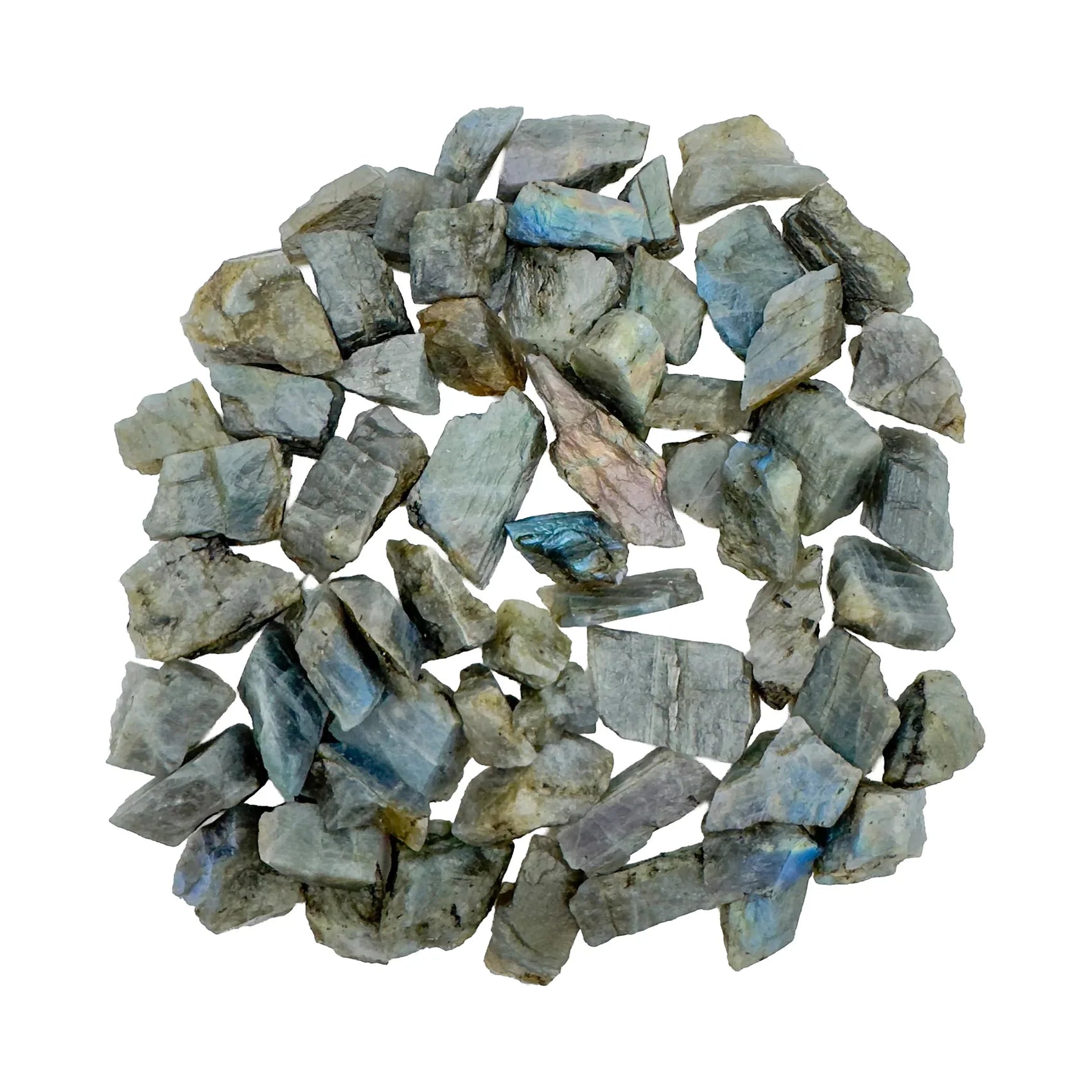 Labradorite Blue Predominant Crystals for Intuition, Manifestation & Meditation — gray rough, AAA grade from Madagascar