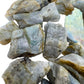 Back view of Grade AAA Labradorite raw showing natural surface