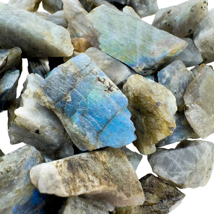Full profile of Grade AAA Labradorite raw ready to ship from Beyond Bohemian