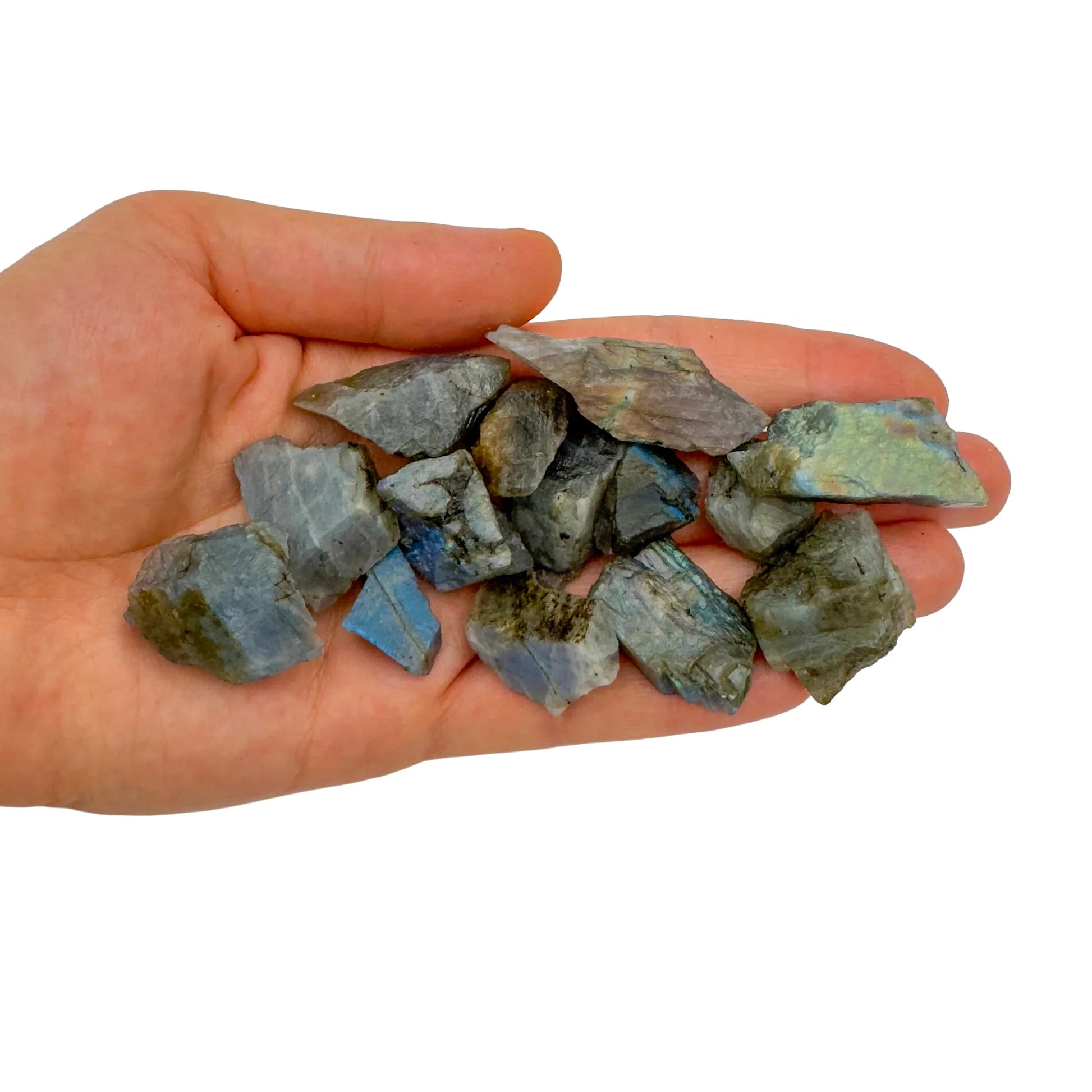 Full profile of Grade AAA Labradorite raw ready to ship from Beyond Bohemian