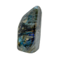 Close-up detail of Labradorite freeform showing labradorescence flash
