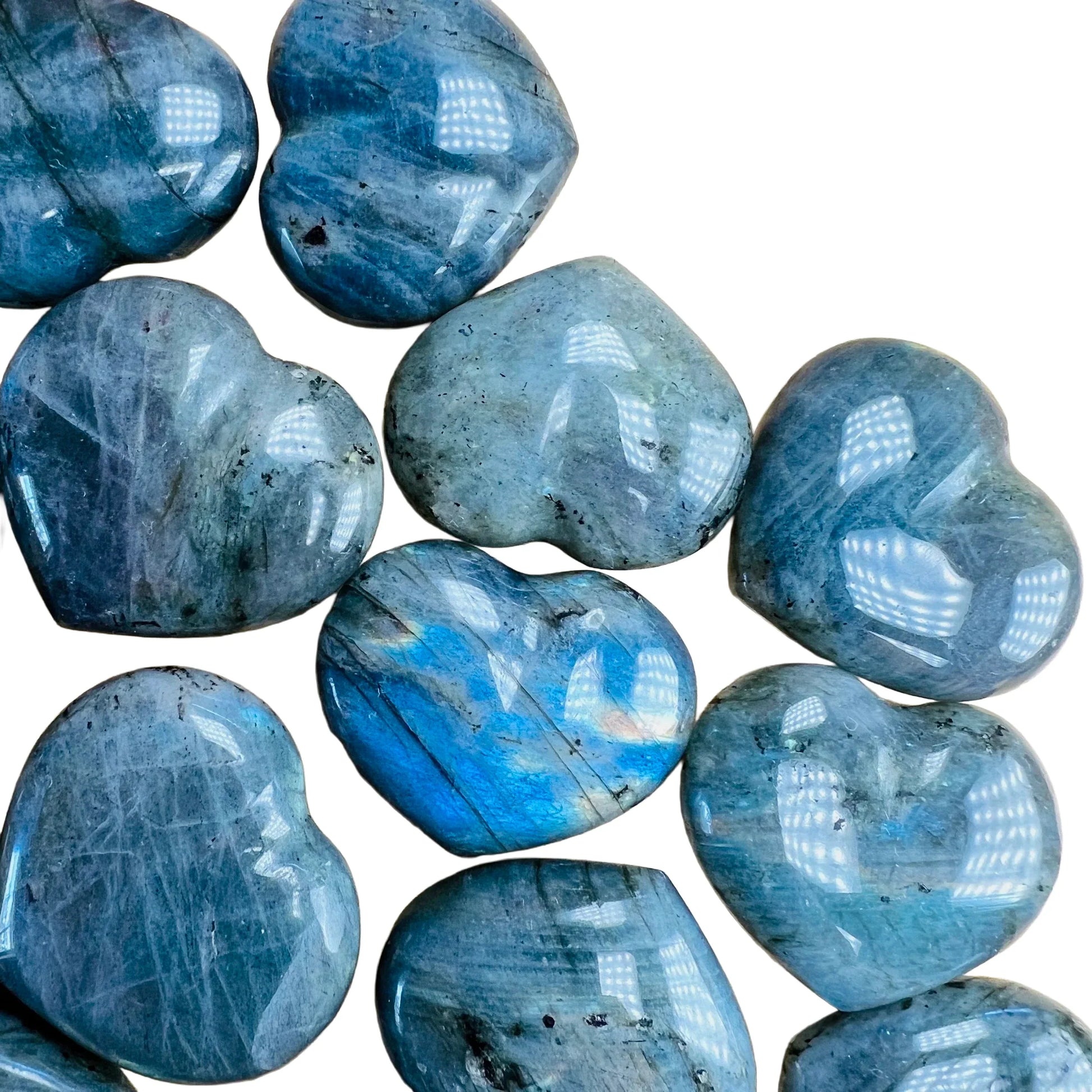 Opposite side of Labradorite polished heart, often paired with practices around Intuition and Protection, from Atsimo-Andrefana.