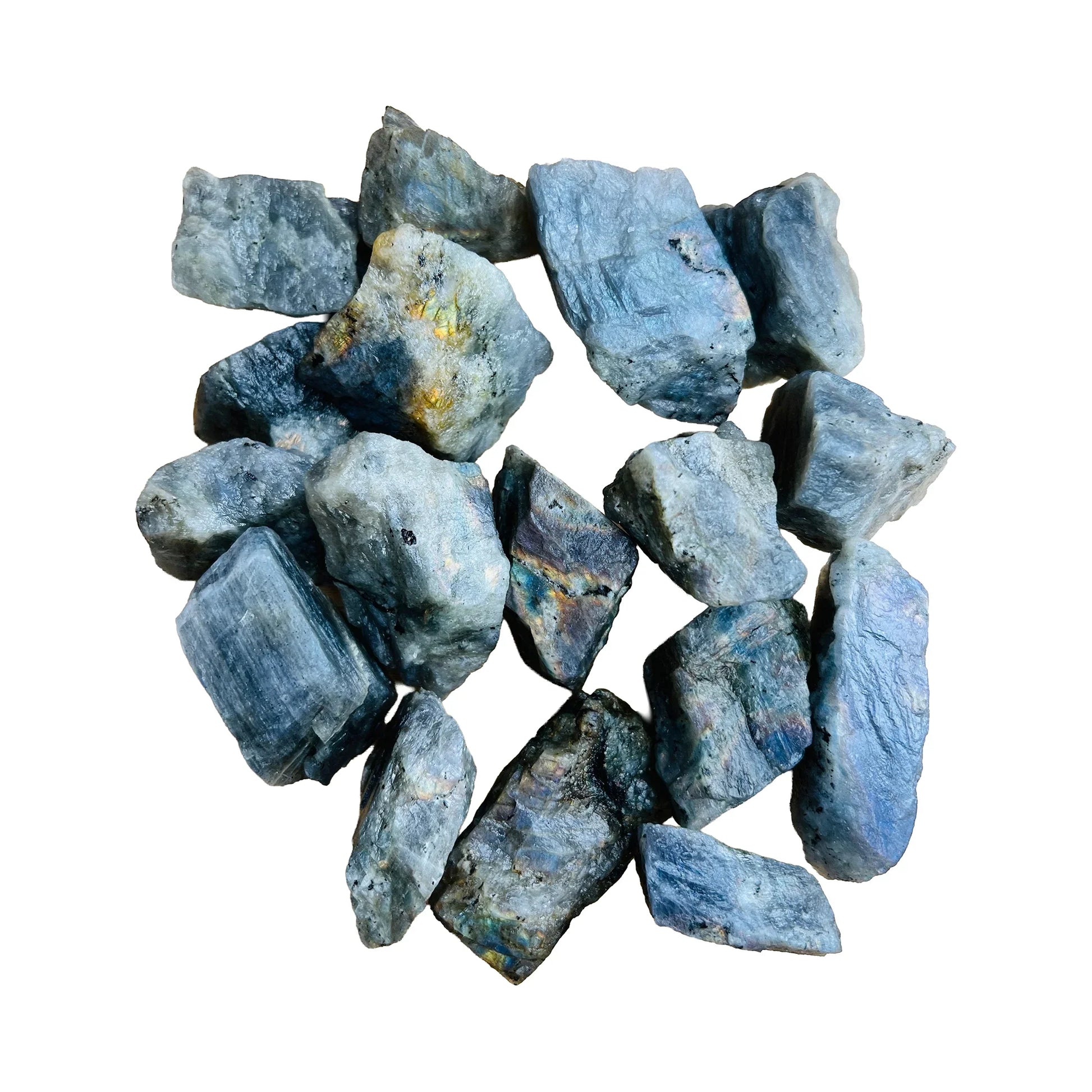Labradorite Purple Predominant Crystals for Intuition, Manifestation & Meditation — gray rough natural, AA grade Madagascar-sourced