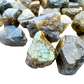 Hand-selected Grade AA Labradorite rainbow raw stones from Madagascar, 0.50 to 1 inch with blue and gold flash