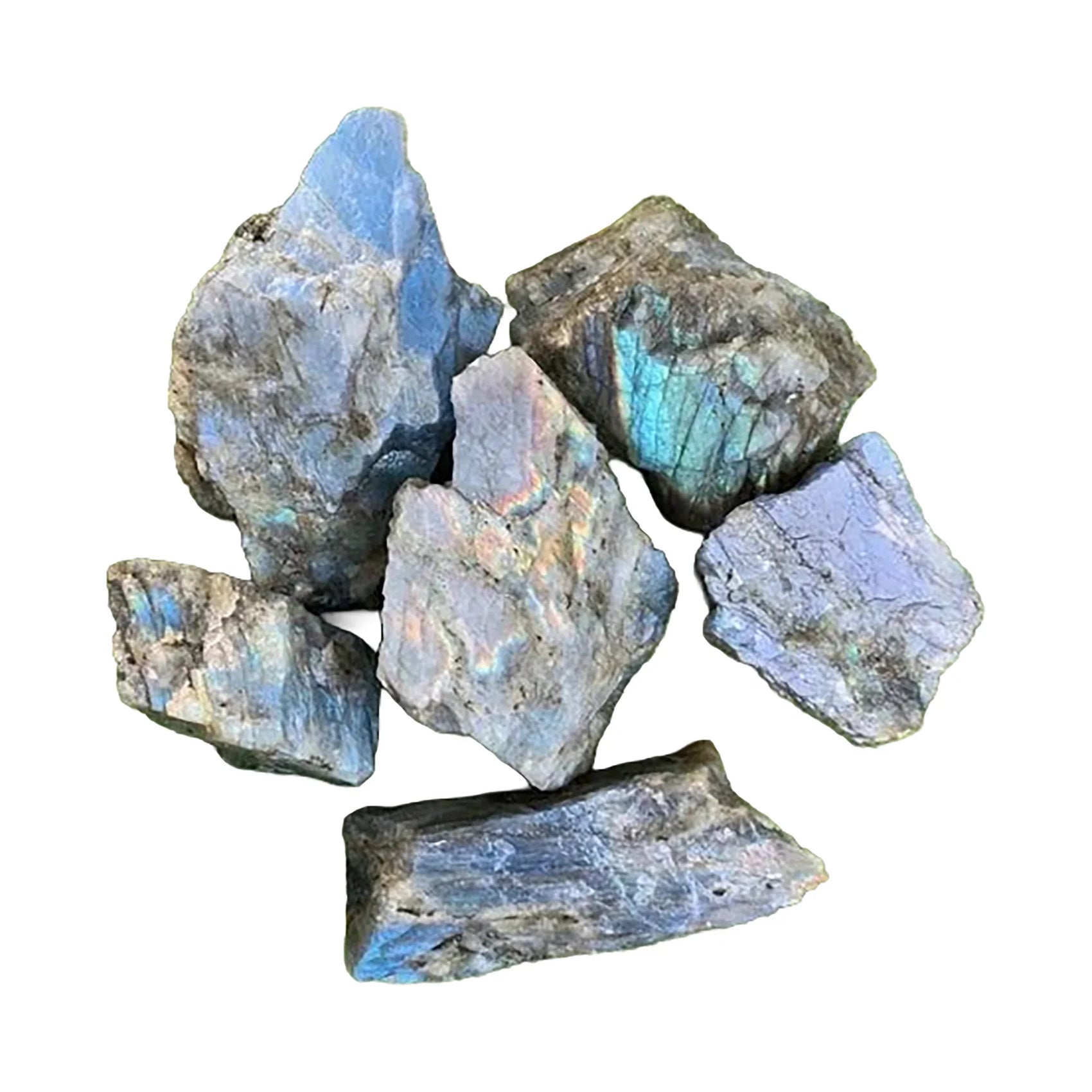 Labradorite Rainbow Crystals for Intuition, Manifestation & Meditation — gray rough natural, AA grade from Madagascar