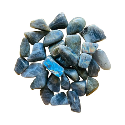 Labradorite Tumbled Stones for Intuition, Manifestation & Meditation — gray polished, AA grade Madagascar-sourced