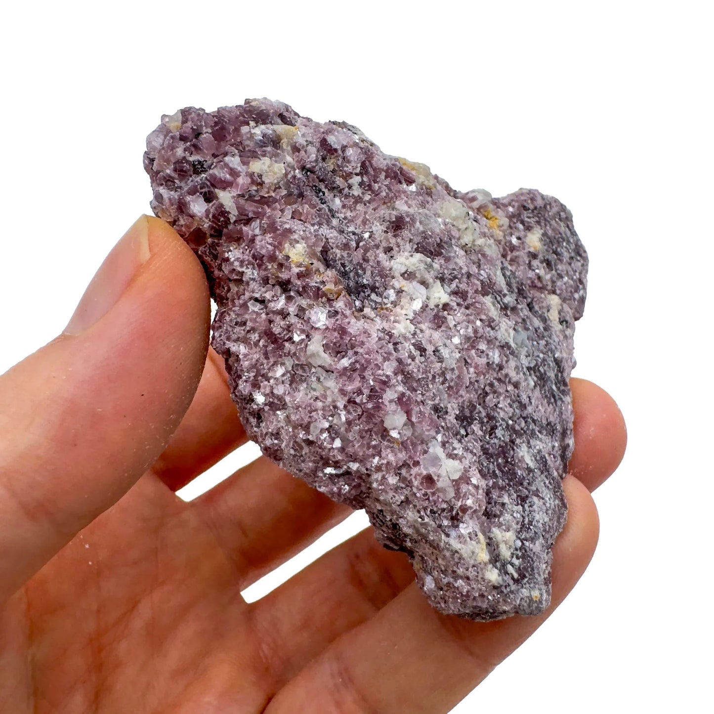 Soft-light view of Lepidolite specimen, often kept for Sleep, with surface texture in view.