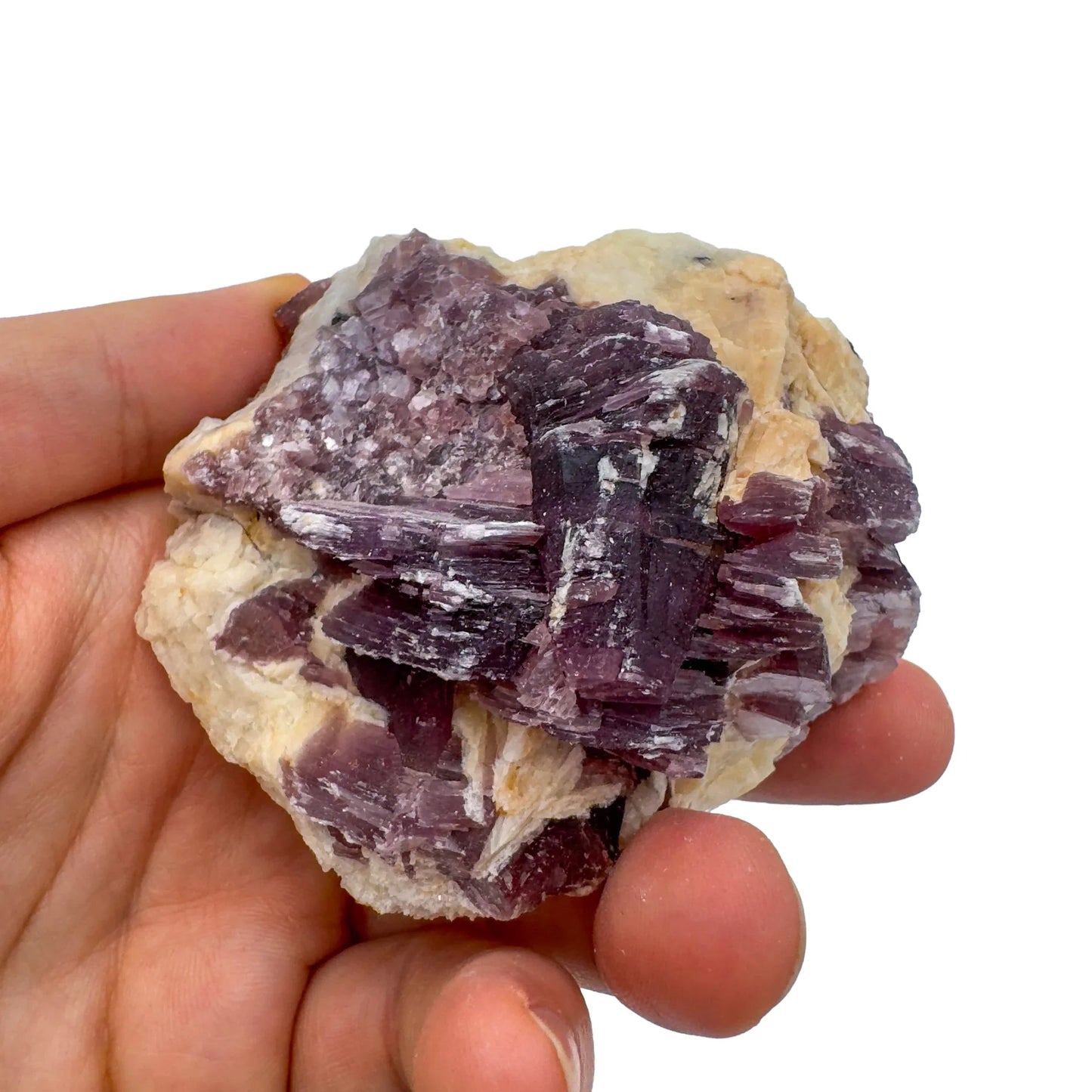 Back view of Grade AA Lepidolite cluster showing natural surface