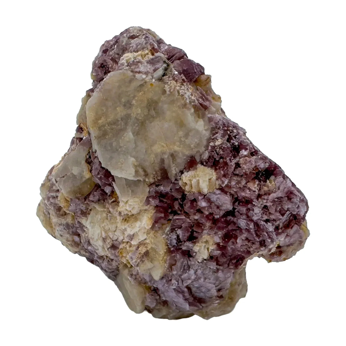 Sideways view of Lepidolite specimen, showing earthy tone.
