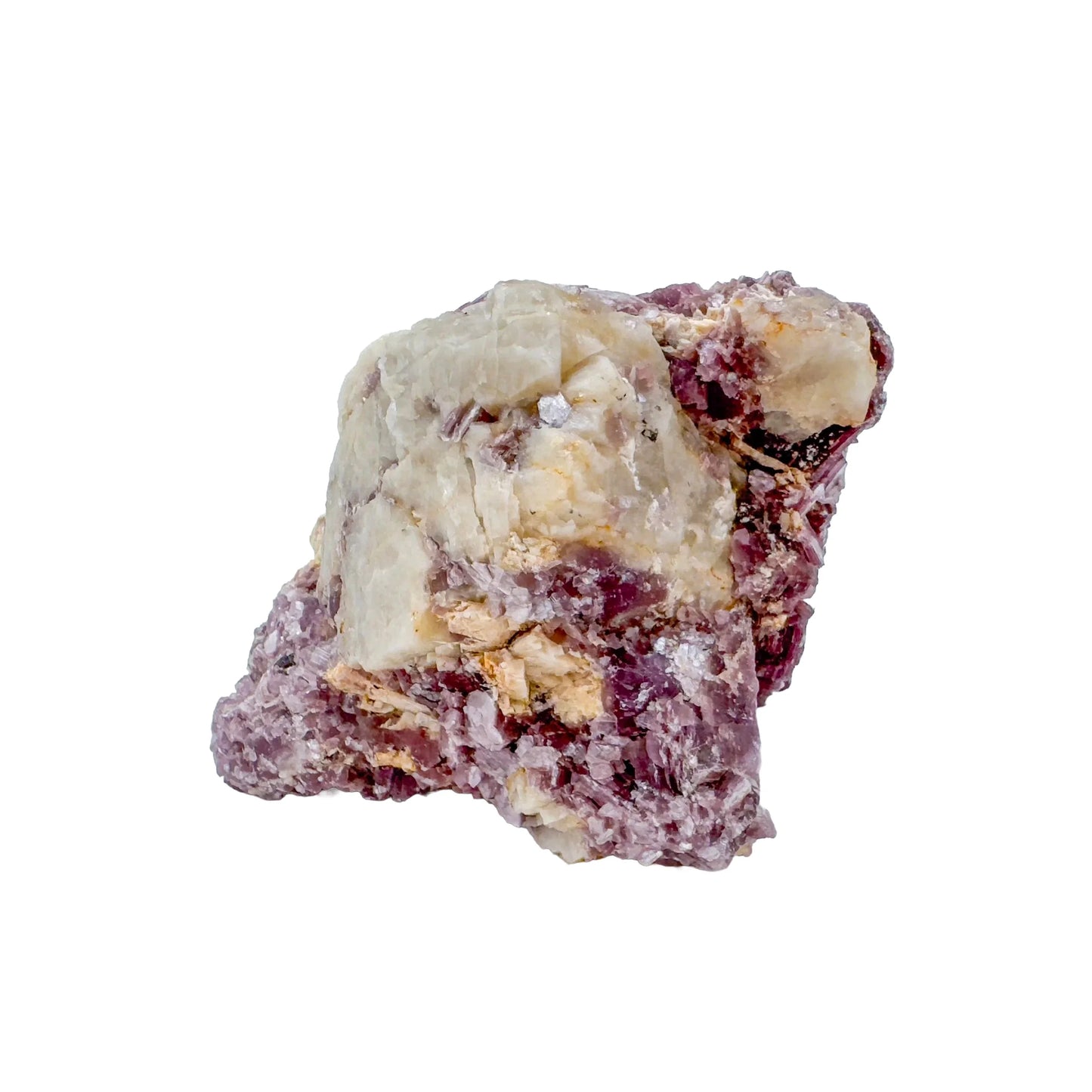 Rear view of Lepidolite specimen, turned to for Stress Relief and Emotional Healing.