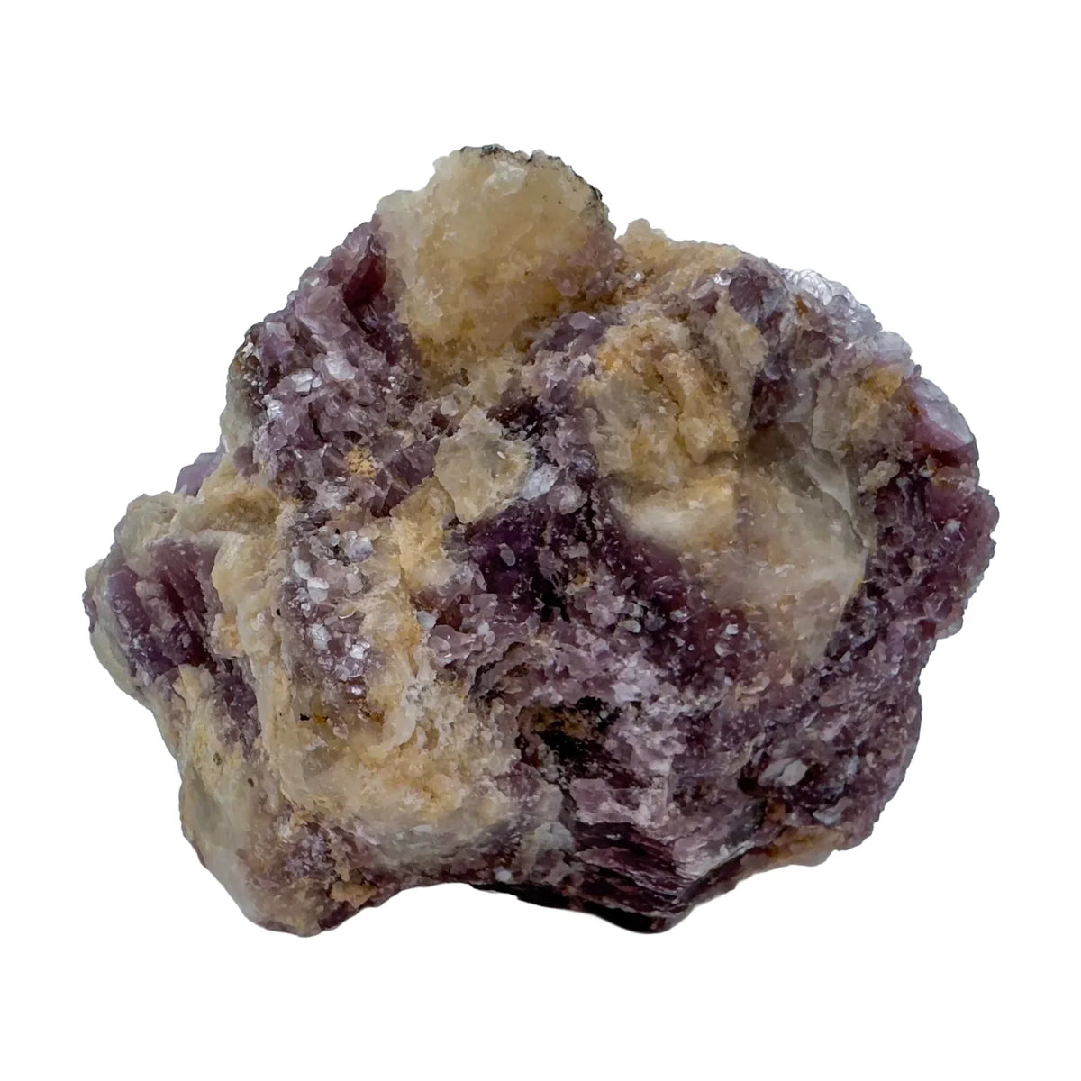 Color detail of Lepidolite specimen, from Brazil, showing natural texture.