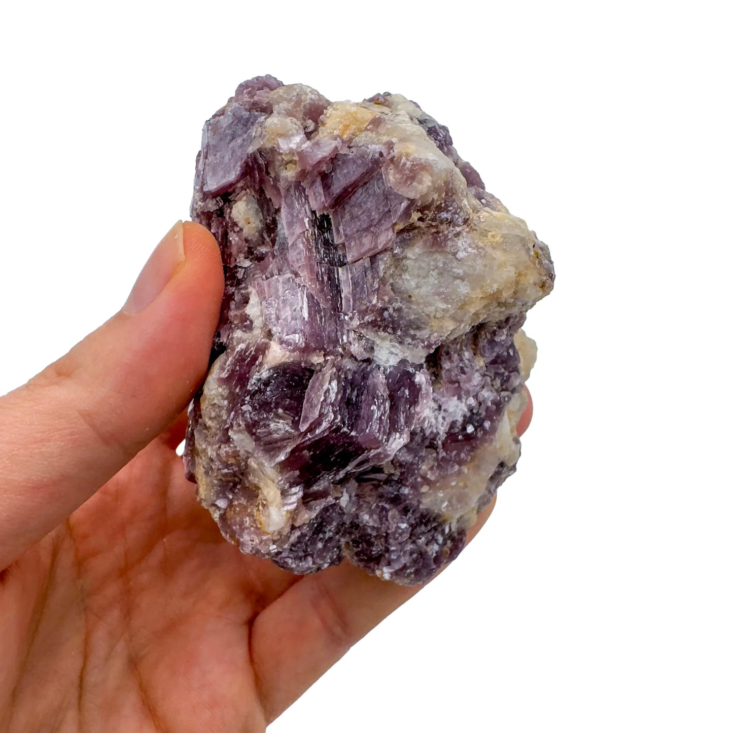 Back view of Grade AA Lepidolite cluster showing natural surface