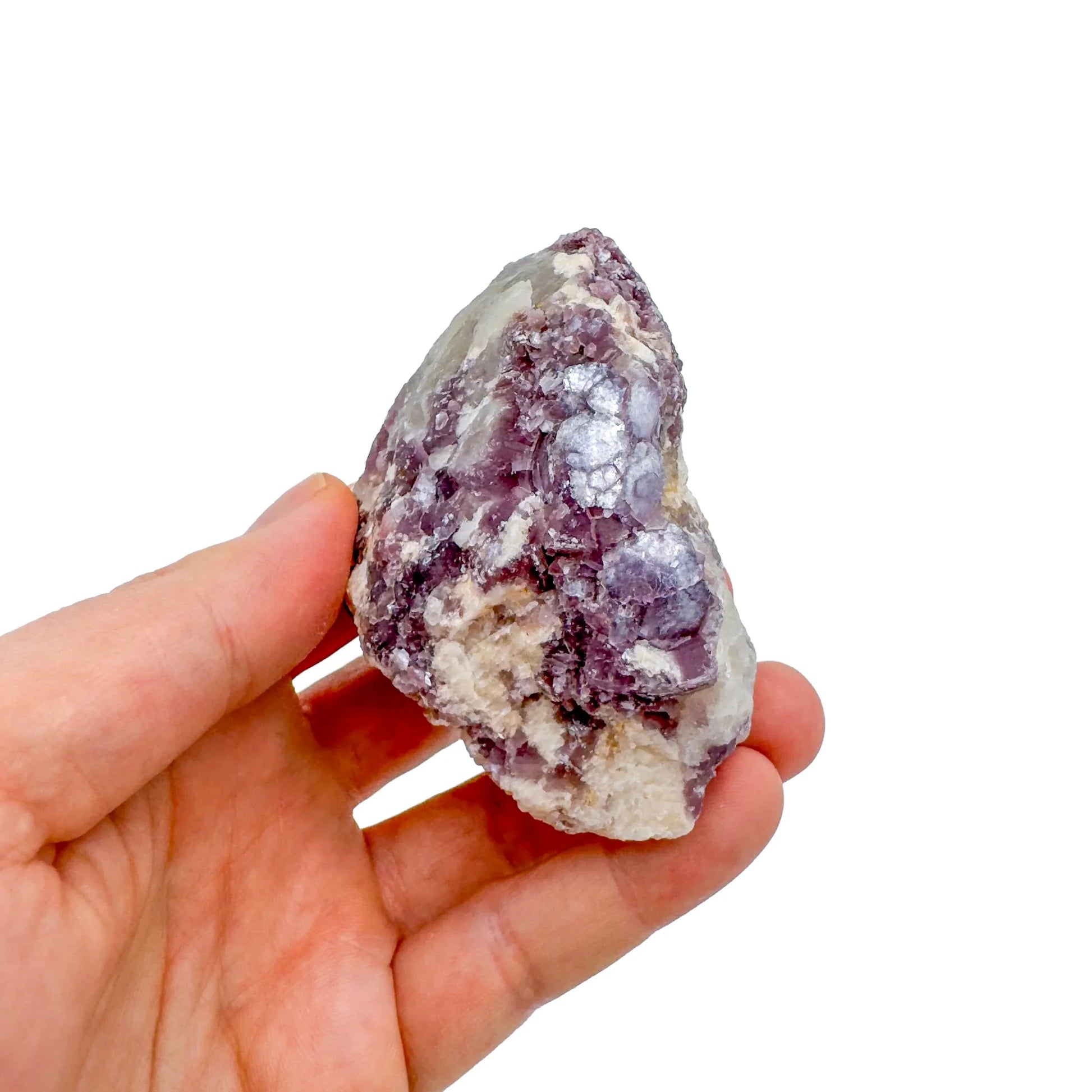 Back view of Grade AA Lepidolite cluster showing natural surface