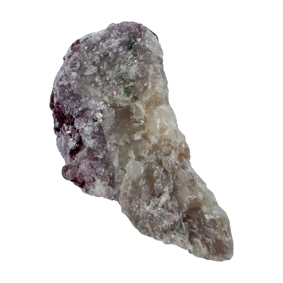 Color detail of Lepidolite specimen, showing natural variation, sourced from Minas Gerais, Brazil.
