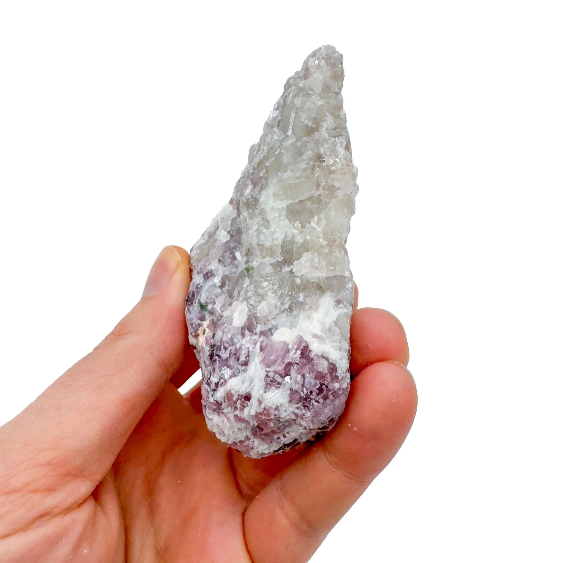 Back view of Grade AA Lepidolite cluster showing natural surface