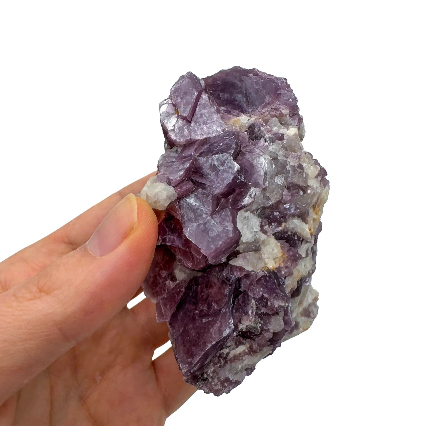 Back view of Grade AA Lepidolite cluster showing natural surface