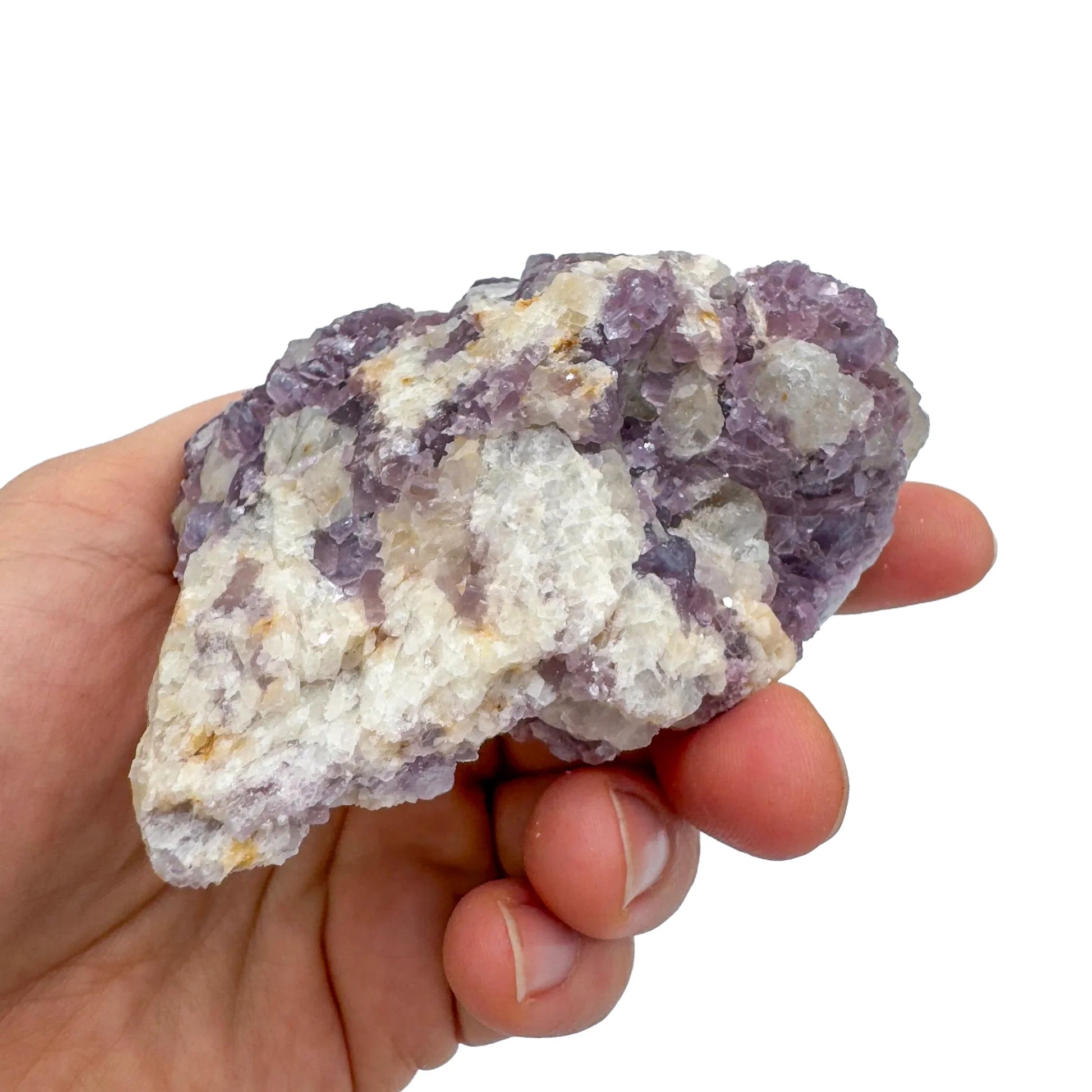 Detail shot of Grade AA Lepidolite cluster under natural light