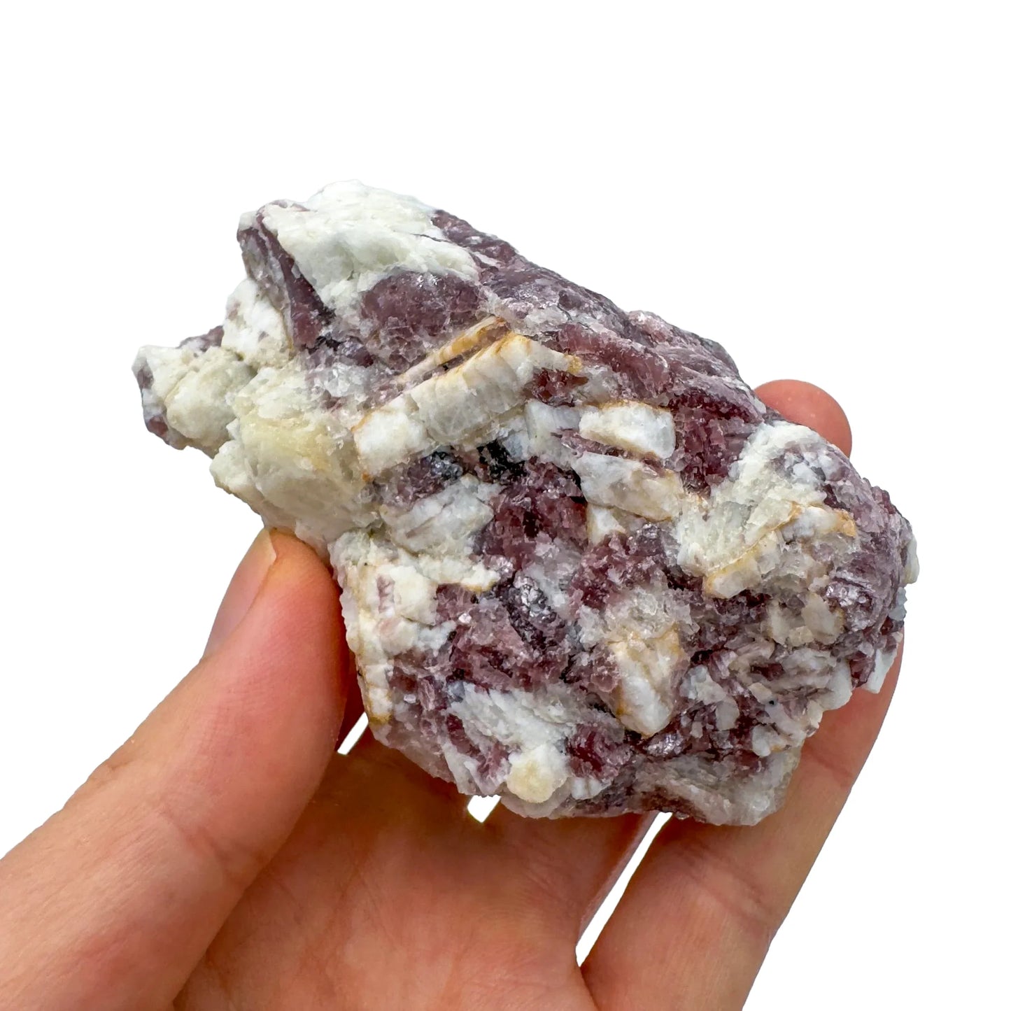Back view of Grade AA Lepidolite cluster showing natural surface
