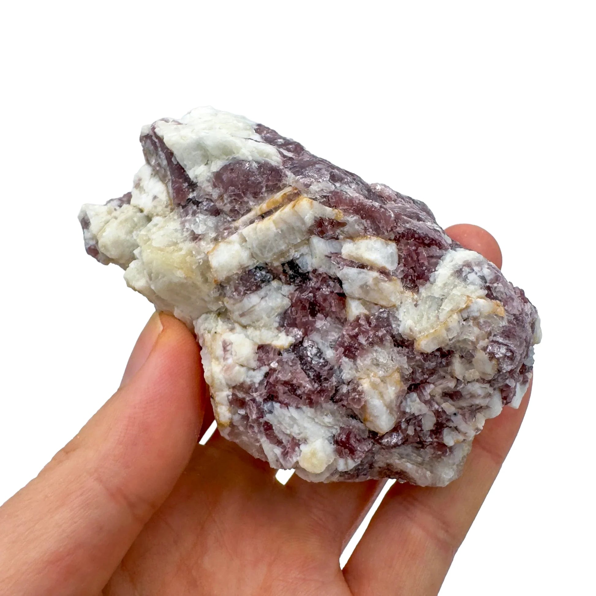 Back view of Grade AA Lepidolite cluster showing natural surface