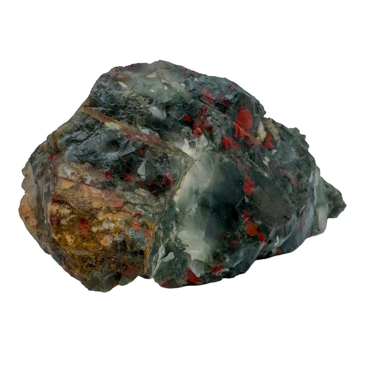 Surface detail of Bloodstone specimen, showing natural variation, sourced from Eswatini.