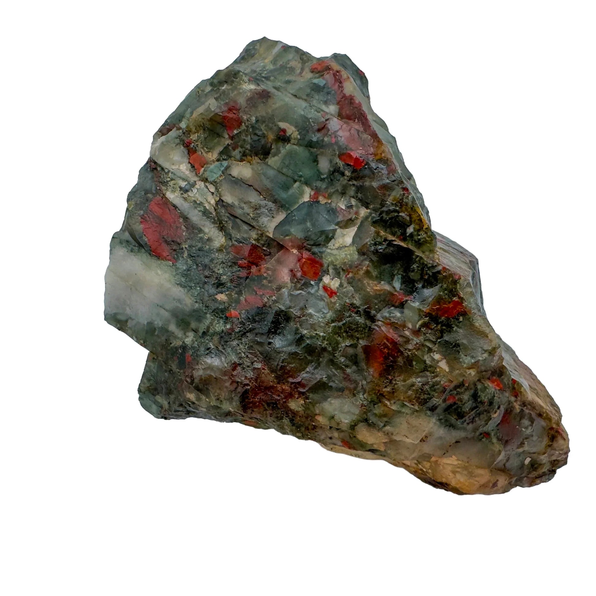 Bottom side of Bloodstone specimen, showing natural color depth, sourced from Hhohho, Eswatini.