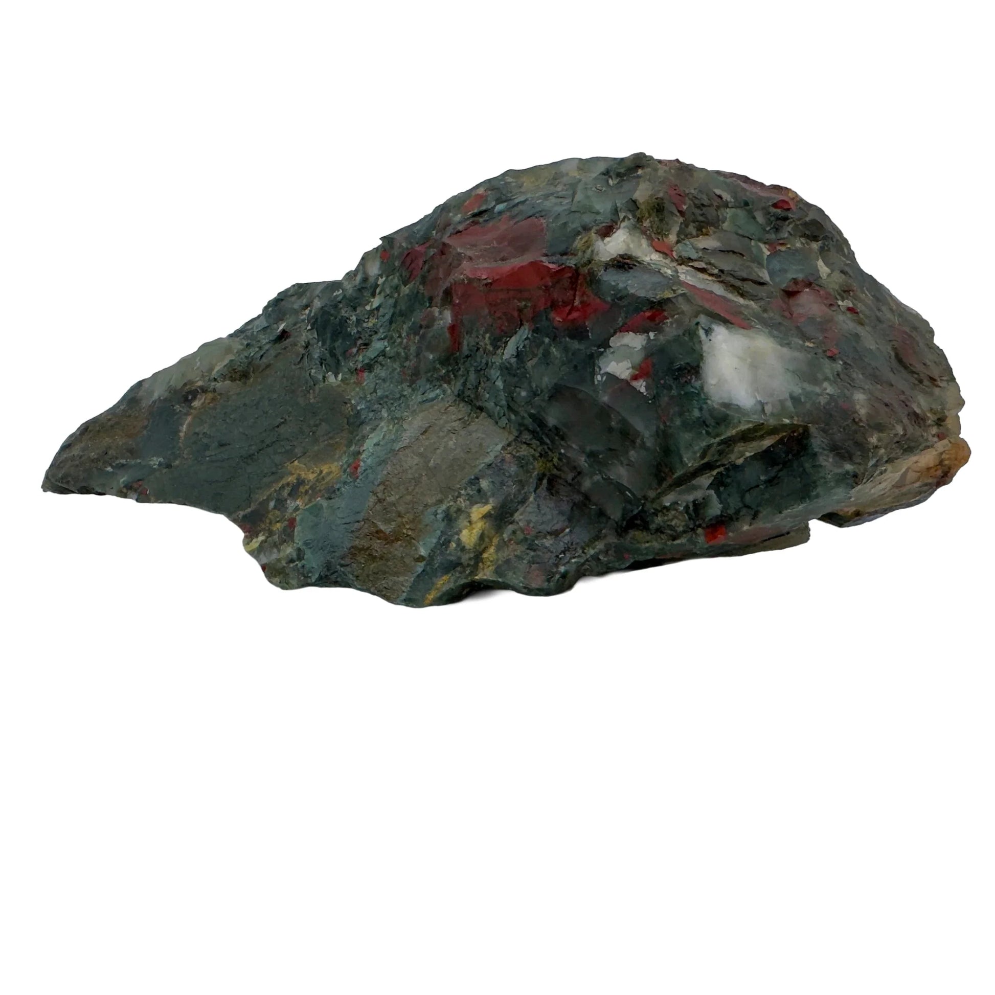 Palm-scale view of a Bloodstone specimen, Eswatini-sourced, Eswatini-sourced.