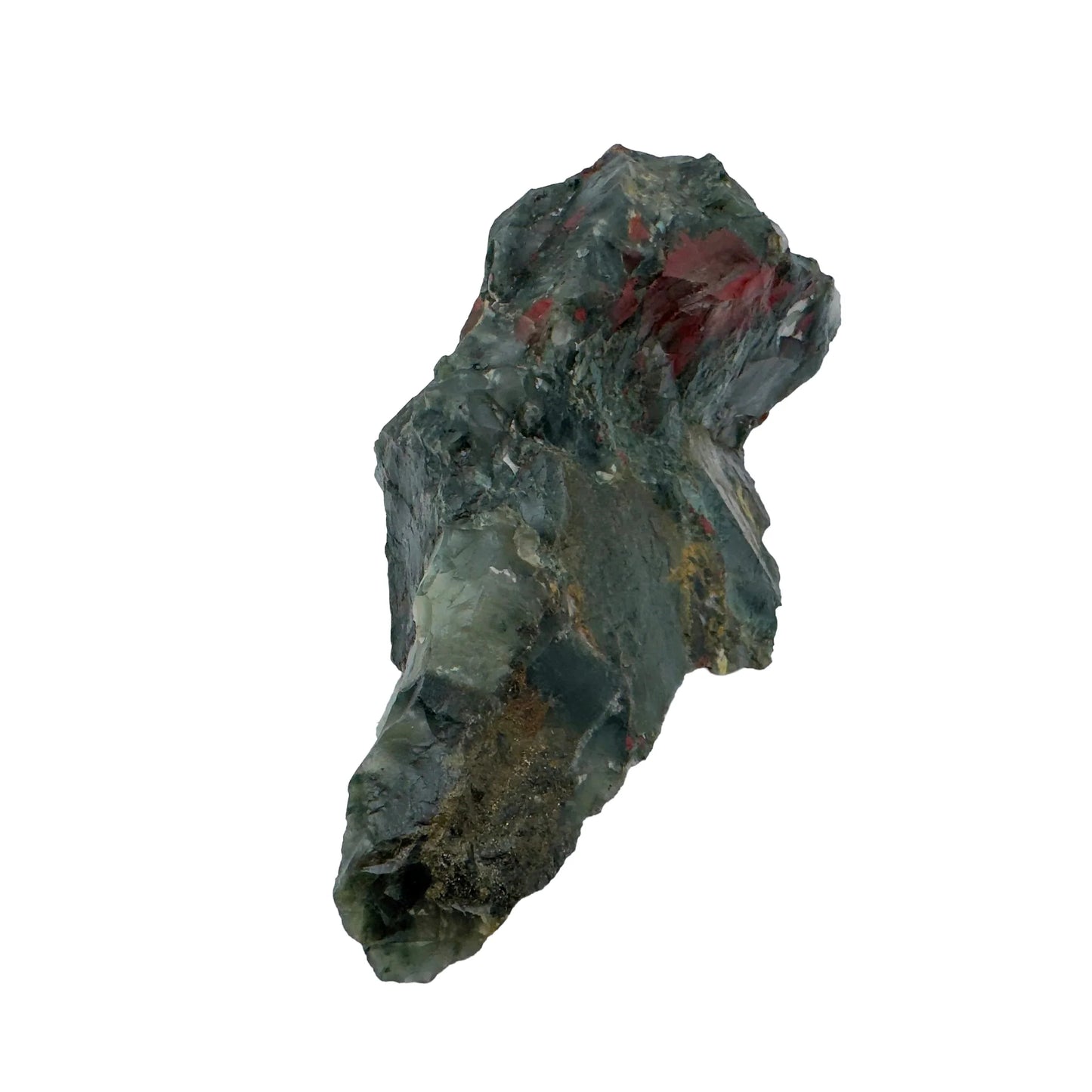 Back view of Grade AA Bloodstone specimen showing natural surface