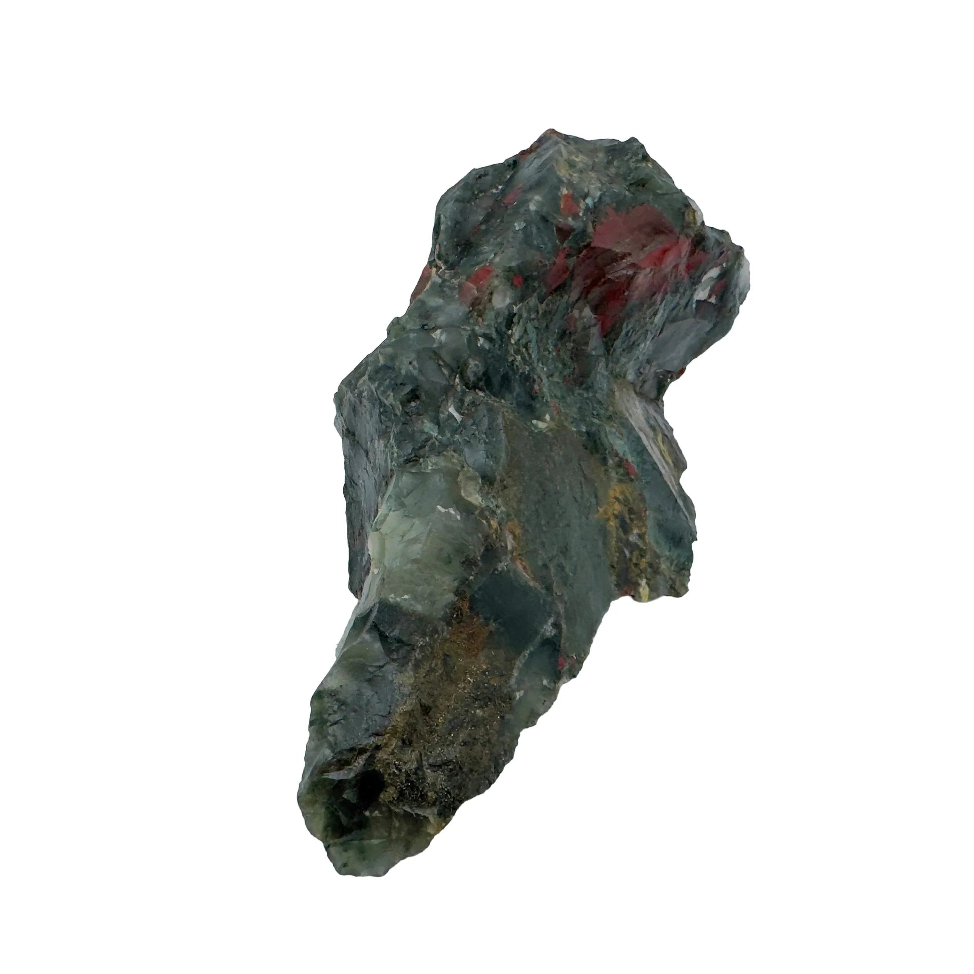 Back view of Grade AA Bloodstone specimen showing natural surface