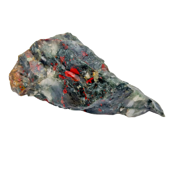 Detail shot of Grade AA Bloodstone specimen under natural light