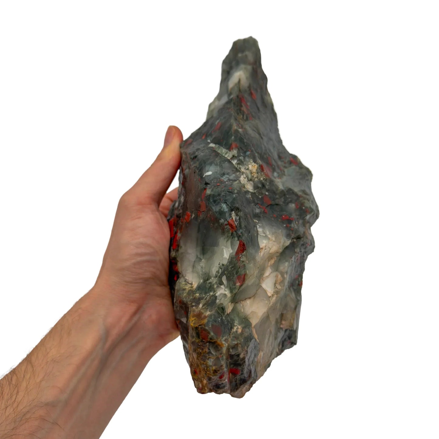 Full profile of Grade AA Bloodstone specimen ready to ship from Beyond Bohemian