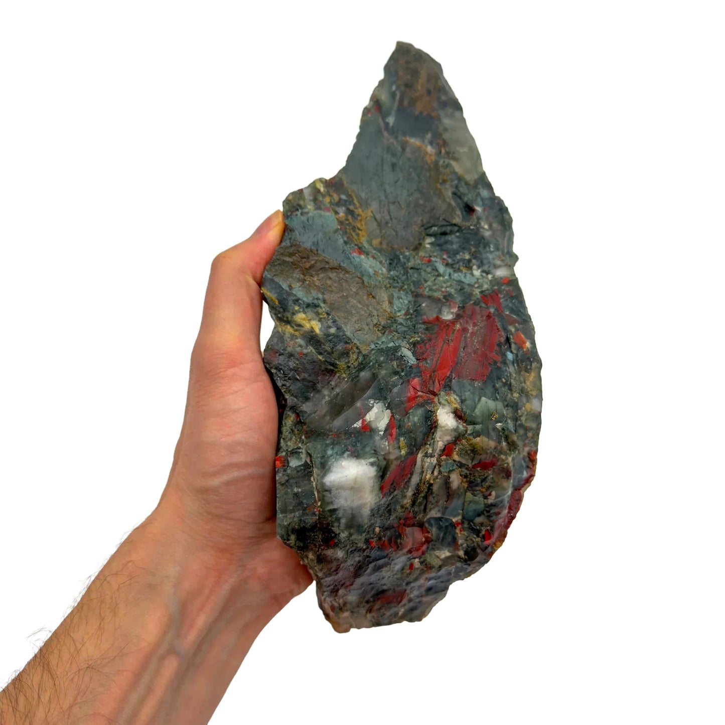 Full profile of Grade AA Bloodstone specimen ready to ship from Beyond Bohemian