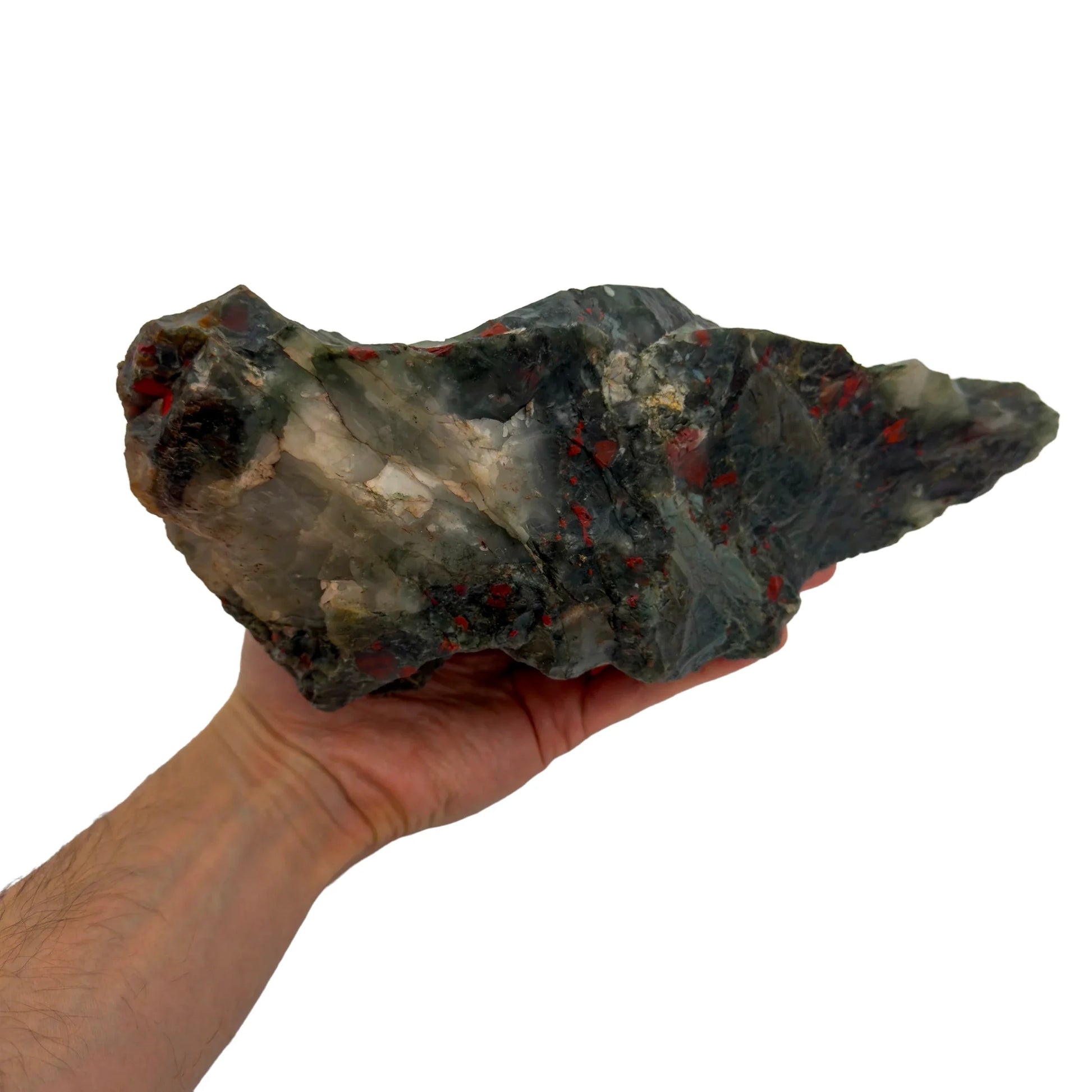 Full profile of Grade AA Bloodstone specimen ready to ship from Beyond Bohemian