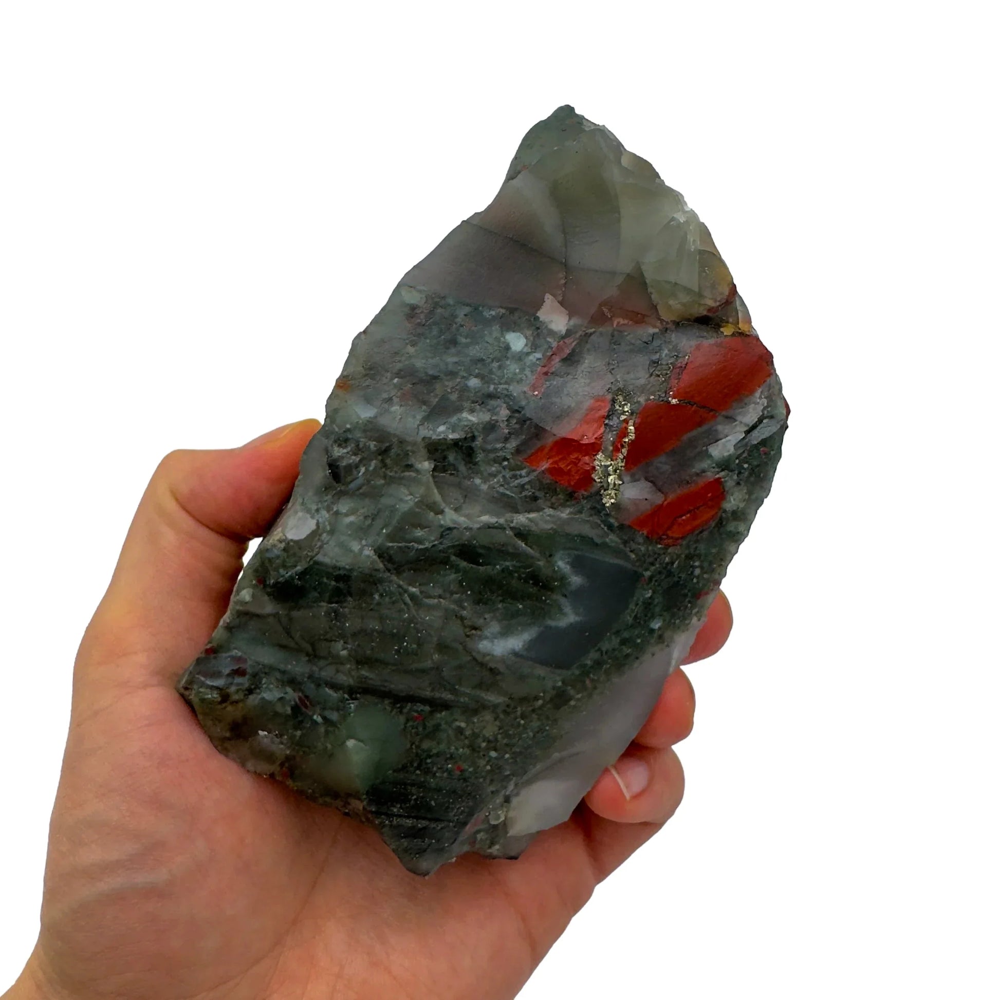 Full profile of Grade AA Bloodstone specimen ready to ship from Beyond Bohemian