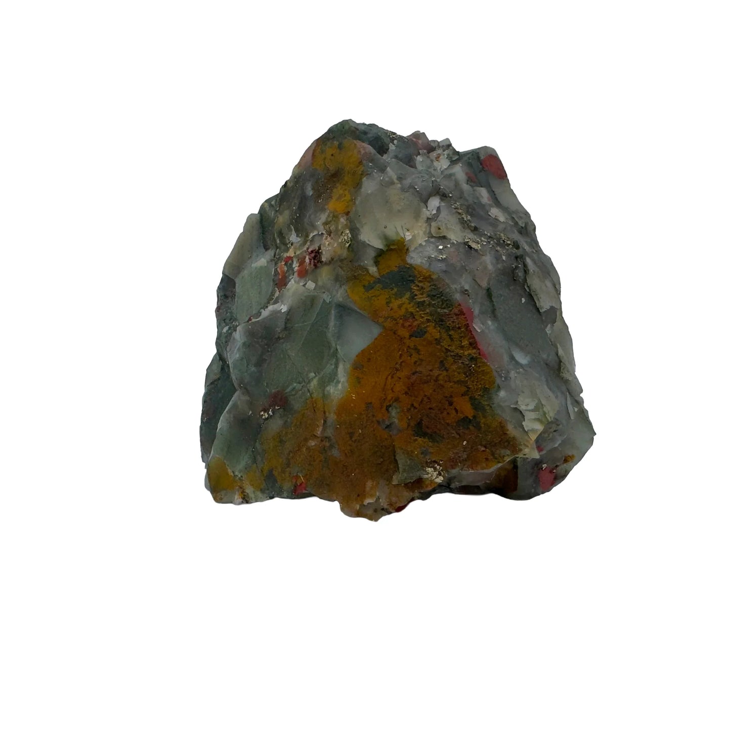 Edge view of Bloodstone specimen, showing open form, from Eswatini.