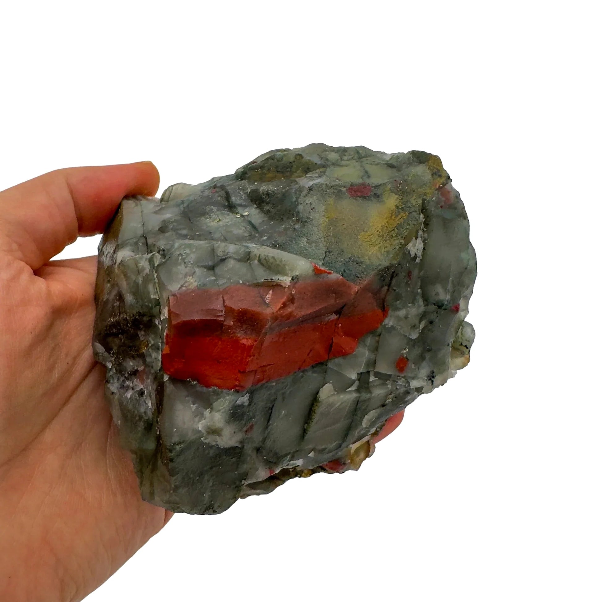 Full profile of Grade AA Bloodstone specimen ready to ship from Beyond Bohemian