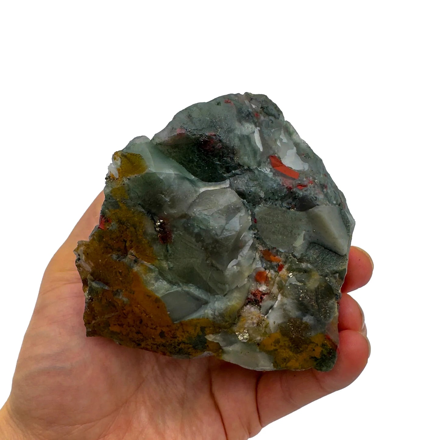 Full profile of Grade AA Bloodstone specimen ready to ship from Beyond Bohemian
