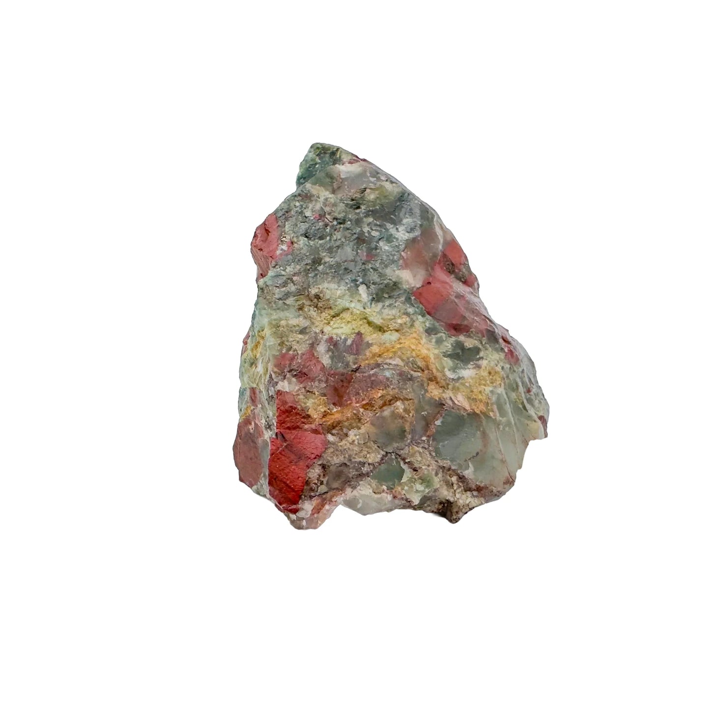 Color detail of Bloodstone specimen, to support Energy, from Eswatini.