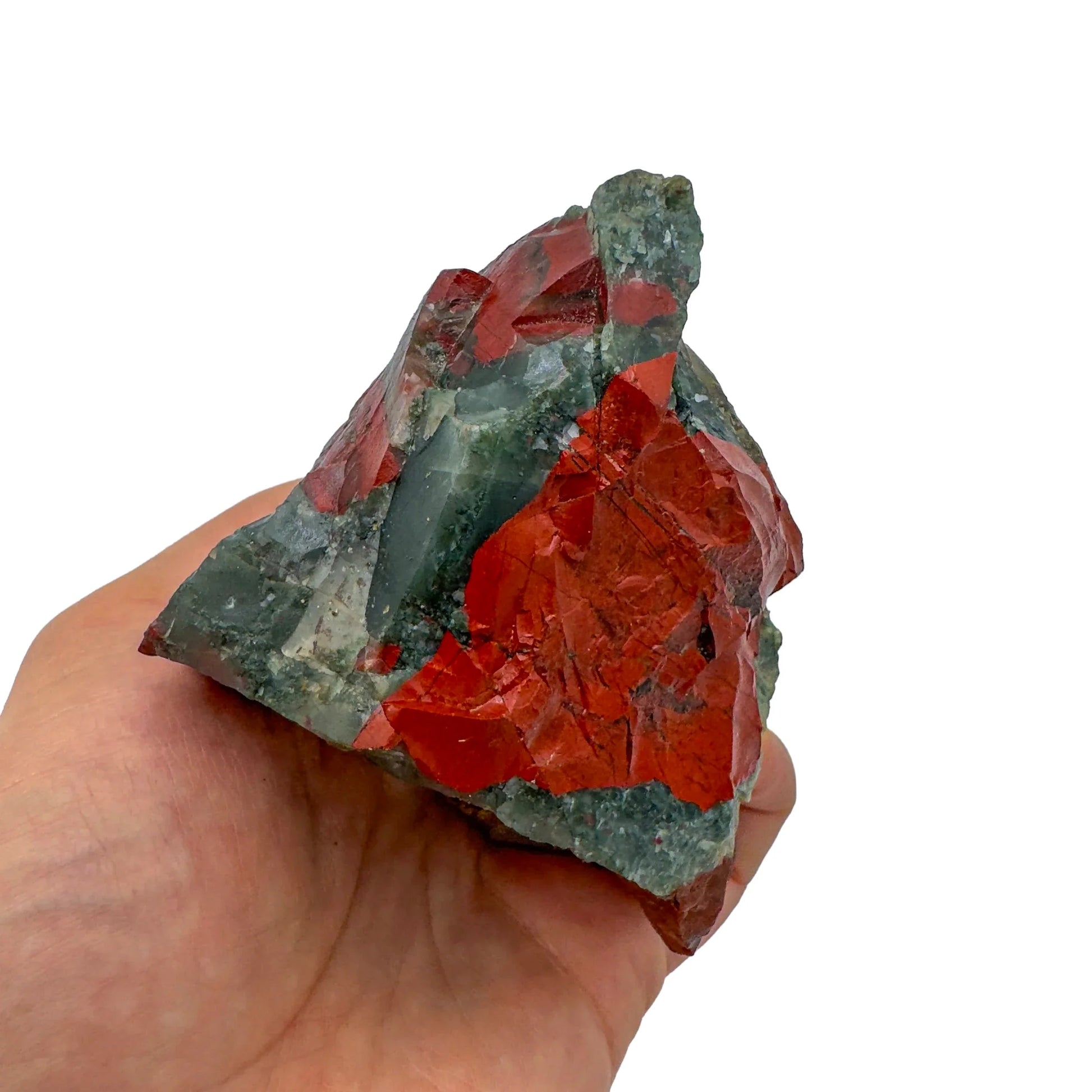 Full profile of Grade AA Bloodstone specimen ready to ship from Beyond Bohemian